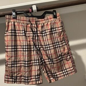 Burberry Checkered Shorts - Beige and Red
